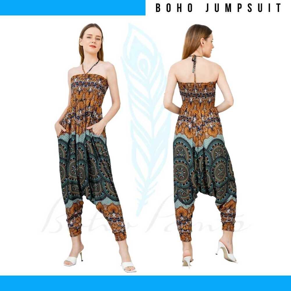 The Boho Pants Brand Drop Crotch Harem Jumpsuit – Size Small